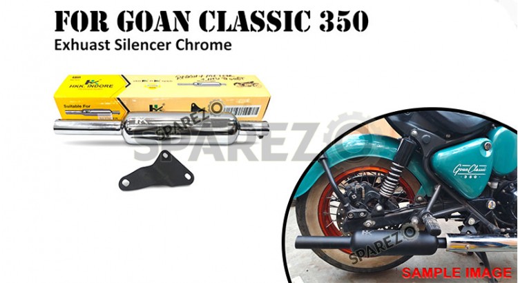 Fit For Royal Enfield Goan Classic 350 Empty Loud Silencer Chromed - SPAREZO Fit For Royal Enfield Goan Classic 350 Empty Loud Silencer Chromed - SPAREZO